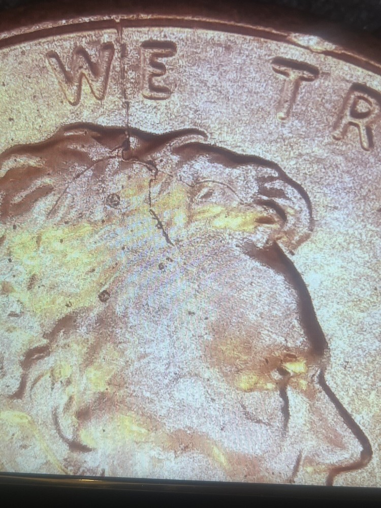 2013 P BU Lincoln Shield Cent Spiked Head Die Crack Error obverse and reverse