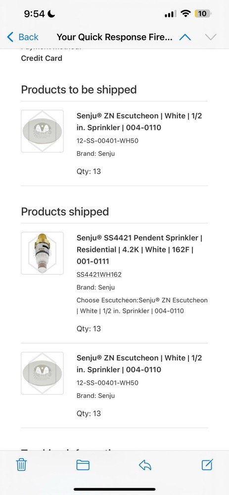 Residential Fire Sprinkler Heads
