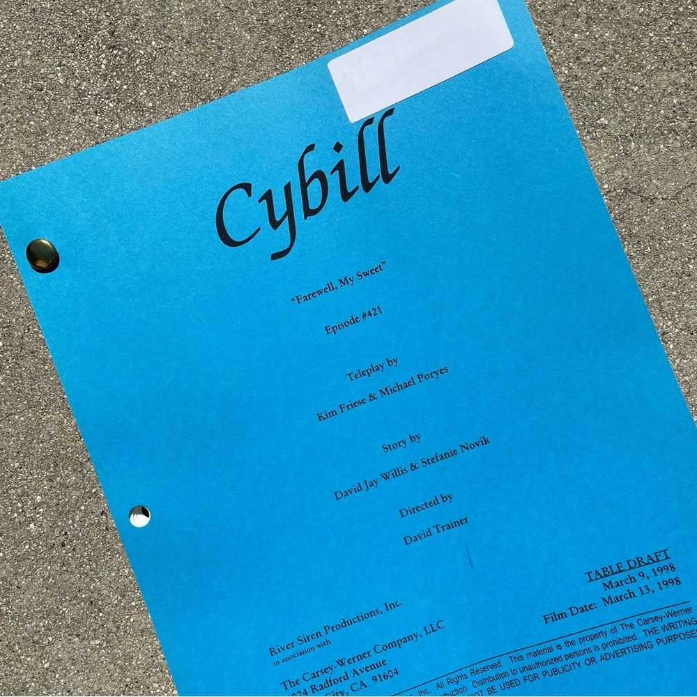CYBILL 1998 TV Series Production Used Table Draft Script + Final Draft Revisions