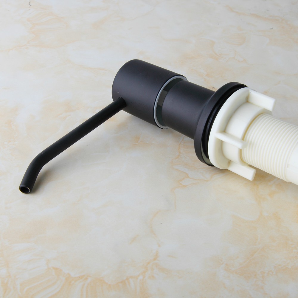 Kitchen Matte Black Liquid Soap Dispenser Plastic Bottle For Sink Deck Mounted