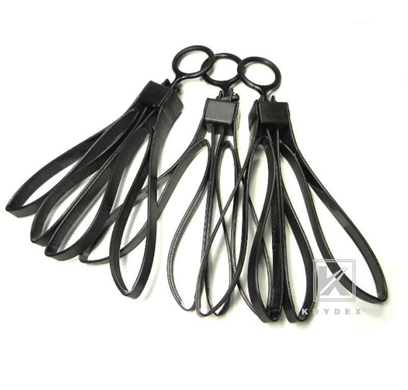 KRYDEX 3PCS Tactical Tri-fold Disposable Restraints Plastic Handcuff Strap Black