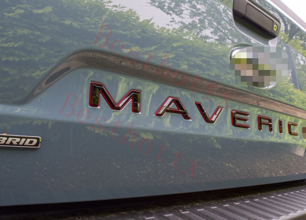 Black with Red 3D Domed Plastic Letters for Ford Maverick 2022+ Tailgate 