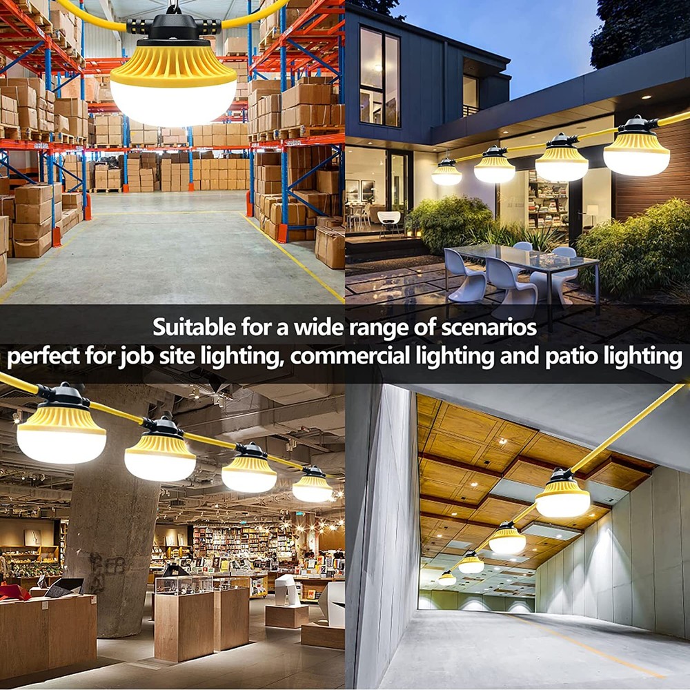 100FT Construction String Lights LED Industrial Grade For Construction Sites USA