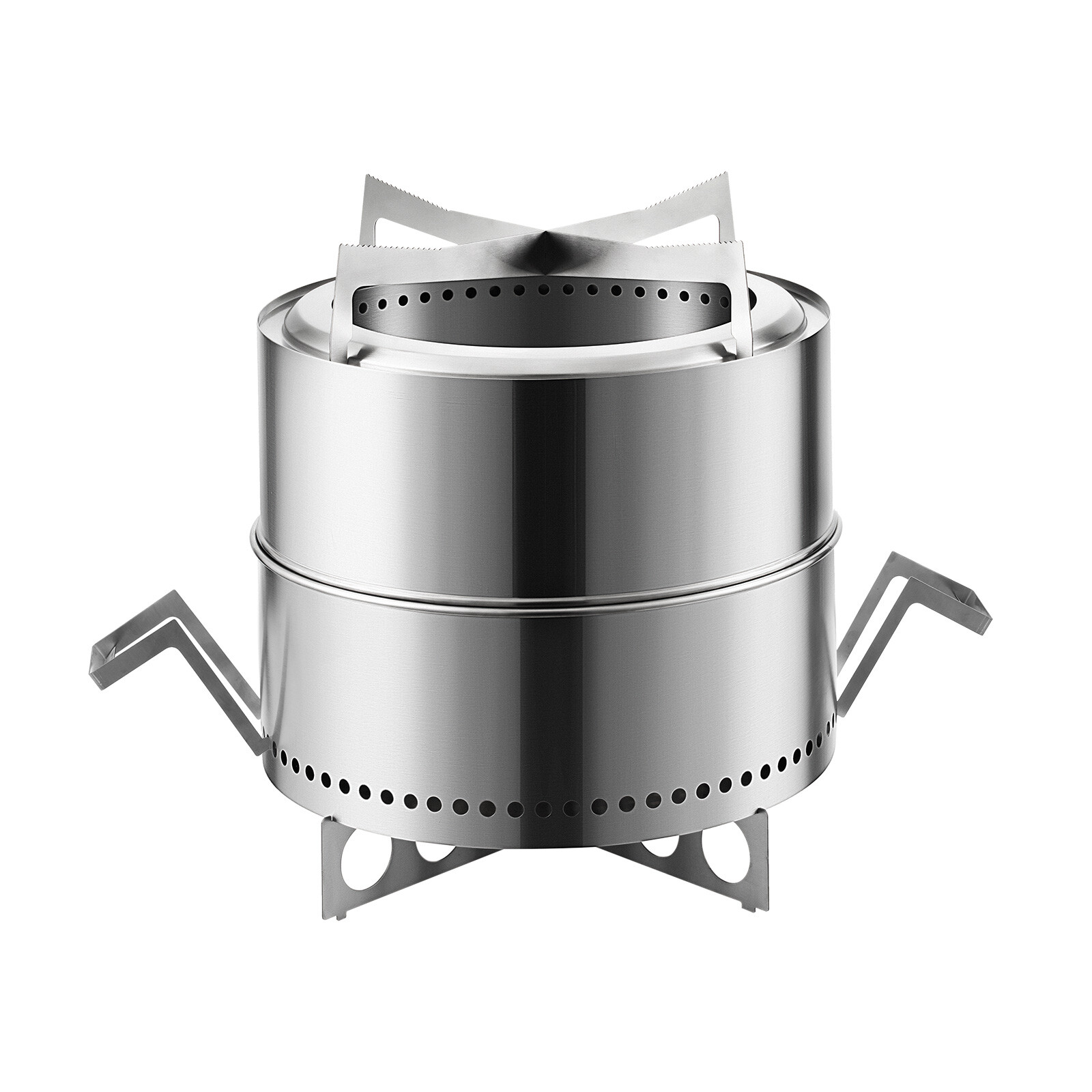 19 Inch Smokeless Fire Pit Portable Outdoor Wood Burning Firepit Stainless Steel