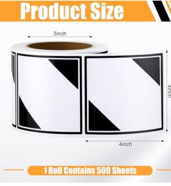 500 per roll, LIMITED QUANTITY ORM-D DOT 4x4 Warning Sticker Label, black/white