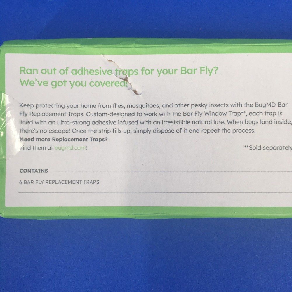 BugMd Bar Fly Replacement Traps 6 Ultra Sticky Traps