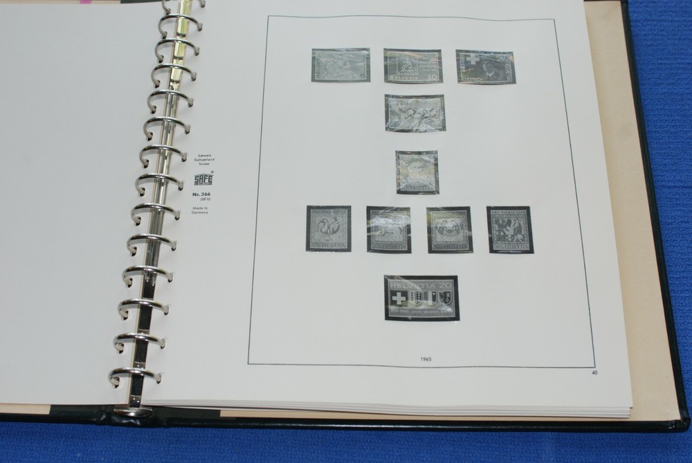 Switzerland Safe Hingeless Specialty album 1965-1974 BlueLakeStamps Nice