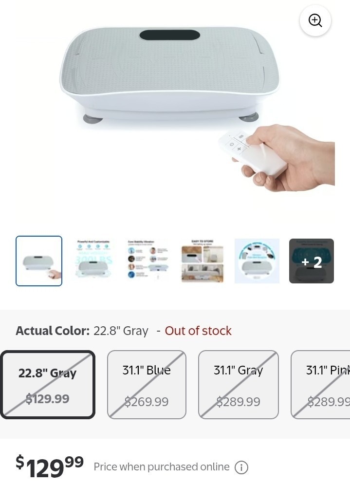 Viswild Full Body Vibration Platform Exercise Machine Gray No Remote Control