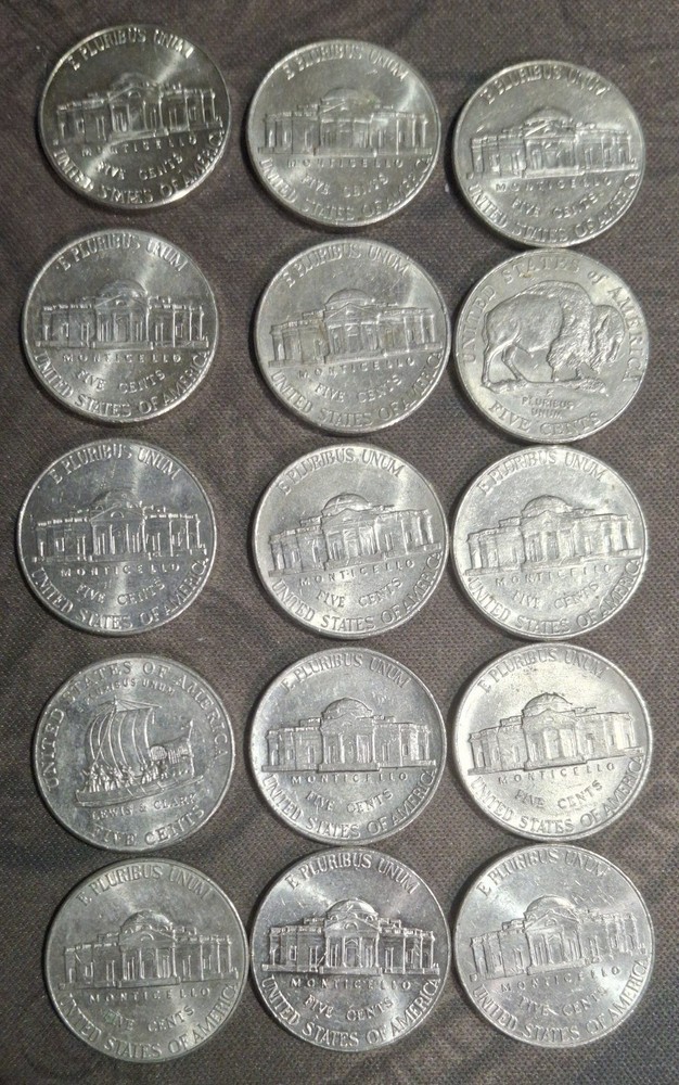 Uncirculated Condition Nickel Roll, Random Dates
