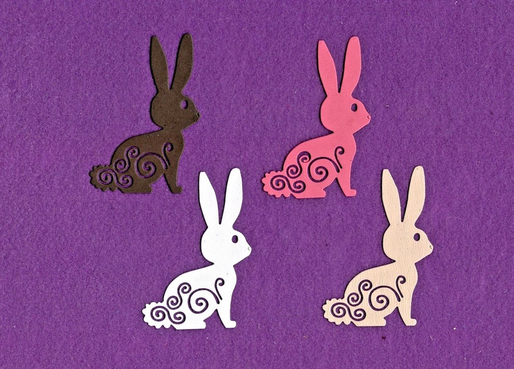 BUNNY # 6 die cuts Easter Rabbit scrapbook cards