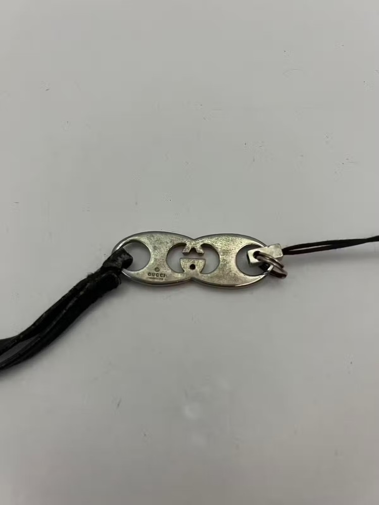 Gucci Smartphone strap Leather Black USED E1218-4