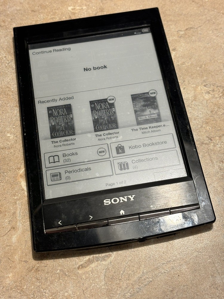Sony PRS-T1 Wifi Touch Screen 6" E-Reader Book Black Tablet As Is