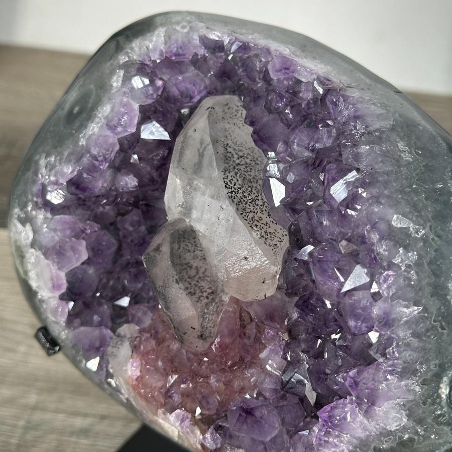 Amethyst Geode With Calcite Crystal Specimen. MWS2731