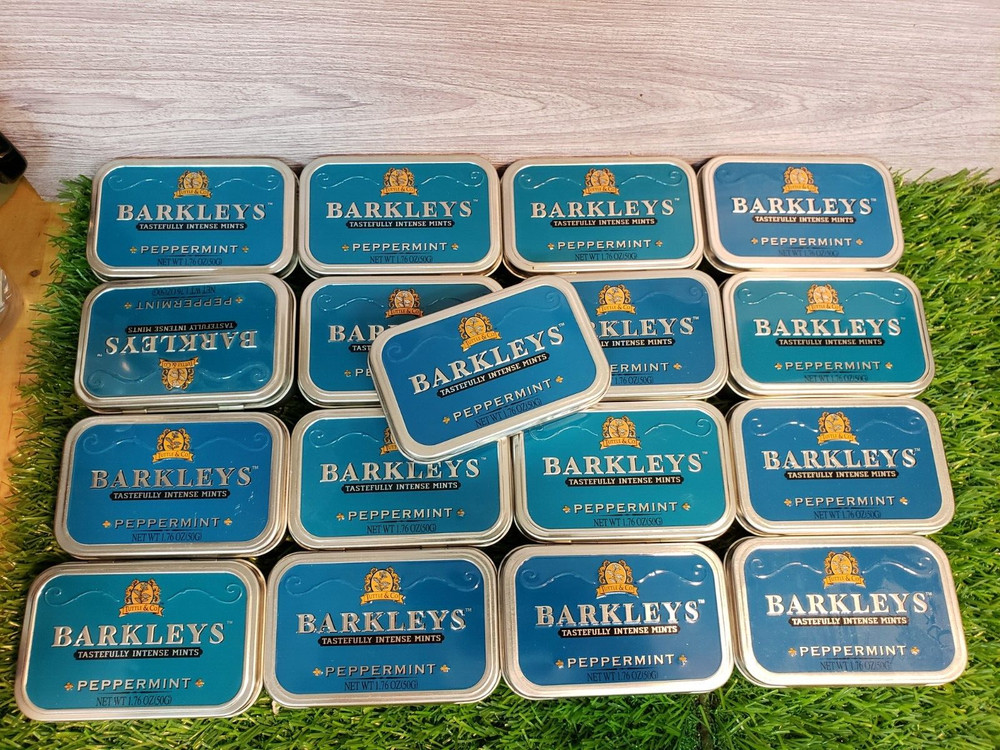 17x Empty BARKLEY'S TINS - Peppermint - Great for small items & Crafting Storage