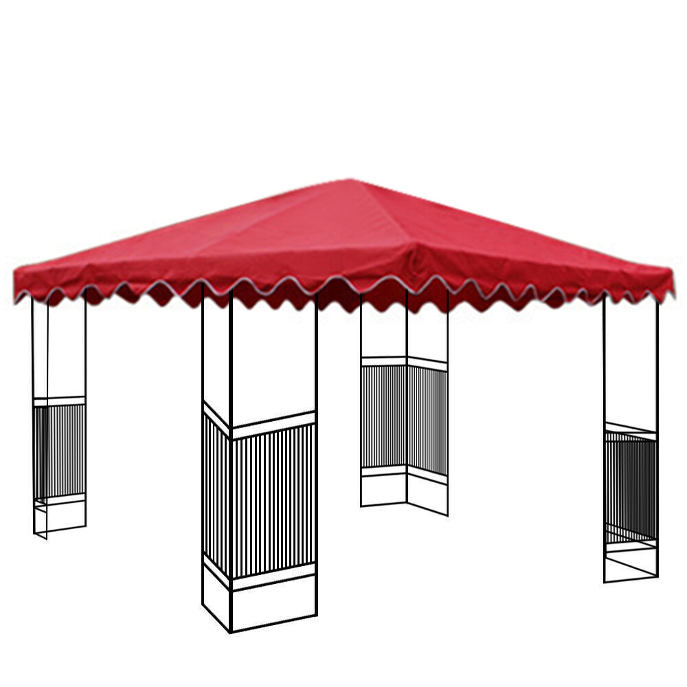 10'x10' Waterproof Gazebo Top Replacement Canopy 1 2Tier UV Sunshade Patio Cover