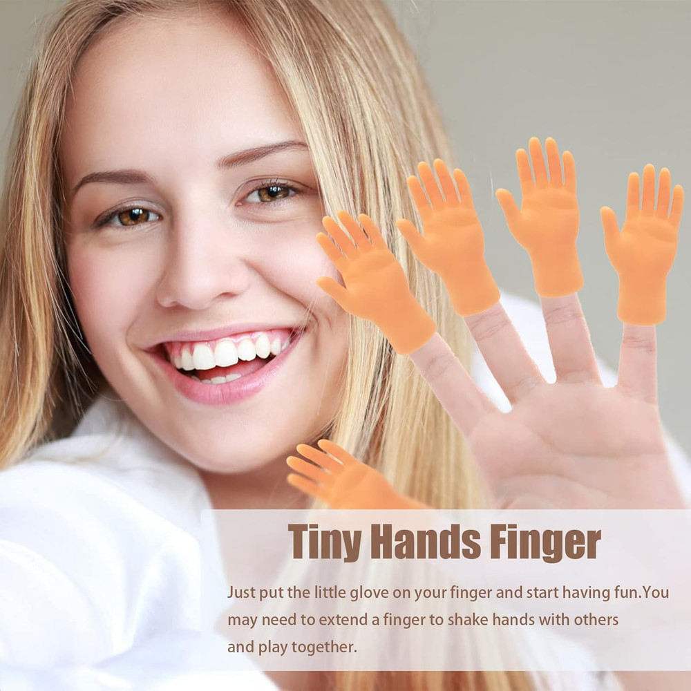 14 Pcs Tiny Finger Hands,Premium Rubber Mini Tiny Finger Hands,Flat Hand Style M