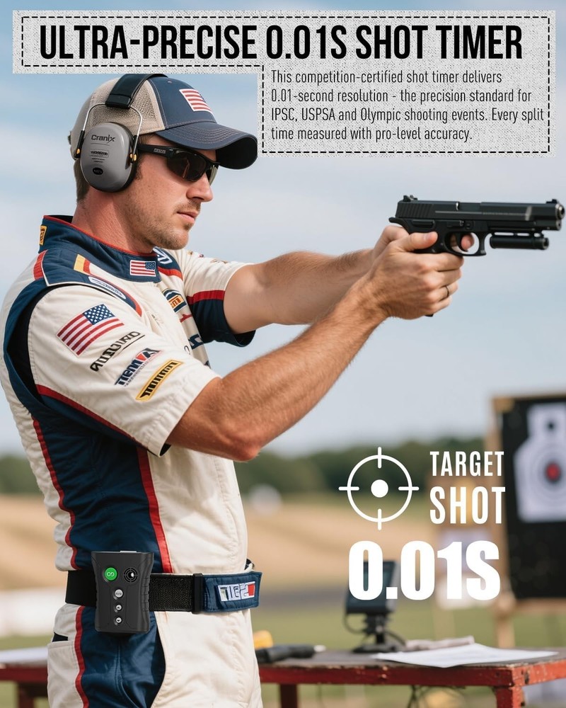 0.01s Professional Shot Timer, Buzeer, 4 modes, Competition,Precision,Training