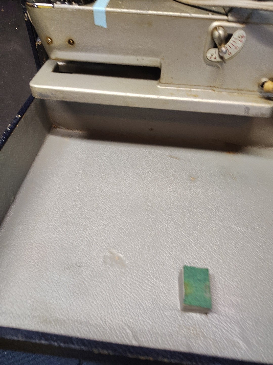 Vintage Portman Sewing Machine Compact Case Pedal Attachments