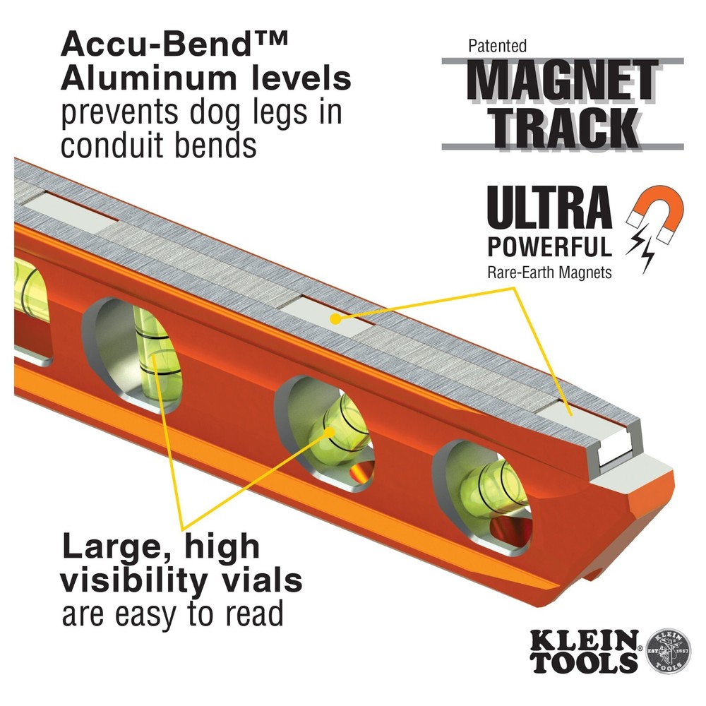 Klein Tools 935AB4V ACCU-BEND™ Level, 4-Vial, REM
