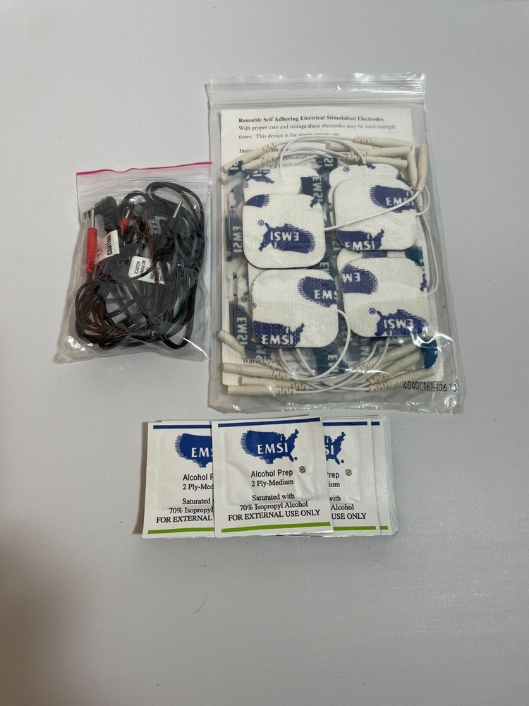 EMSI Electrical Stimulation Accessory Electrodes Kit With Cables & Alcohol Prep