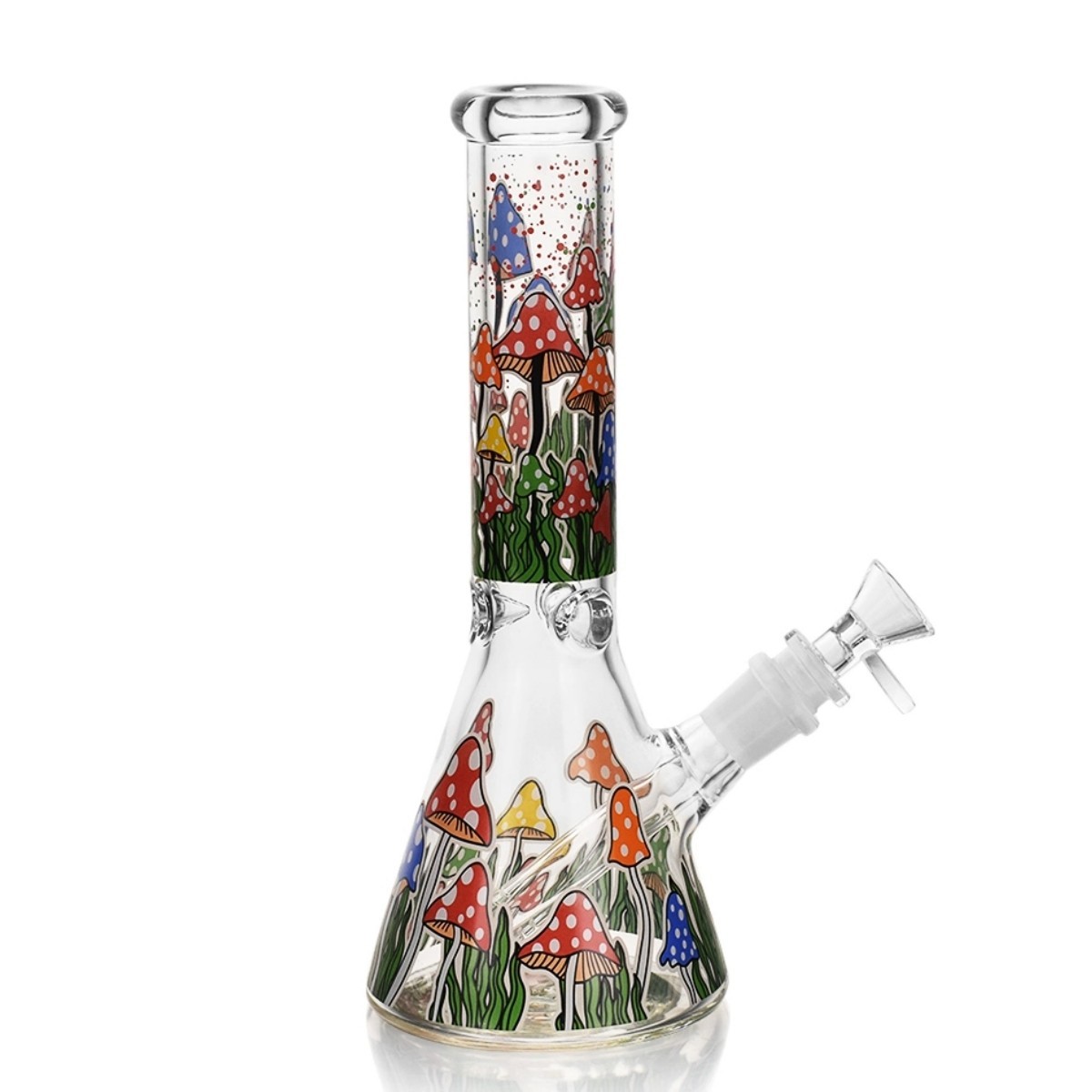 10 Inch Colorful Mushroom Beaker Bong Glass Bongs Water Pipe Hookah 14MM
