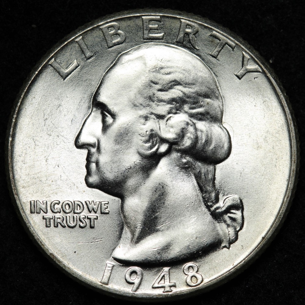 1948 Washington Silver Quarter BU *UNCIRCULATED* MS E353 GQCD
