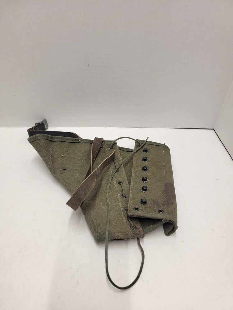 WWII U.S. M1916 Canvas Holster Cover, Large, Tweedie, OD Green