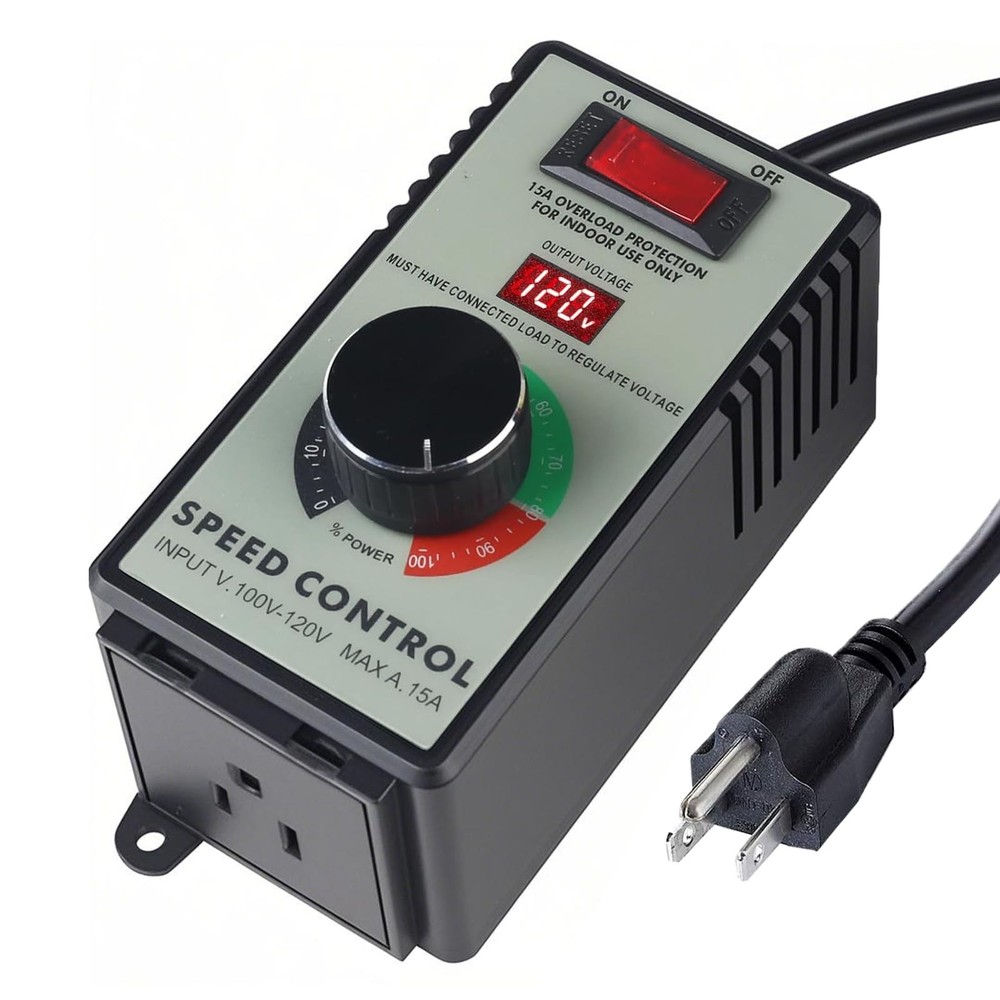 AC Motor Speed Controller for Brushed Motors - 120V 15A Variable Speed Contro...