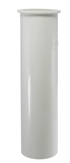 White Plastic Tubular 1-1/4-Inch by 8-Inch Flanged Sink Tailpiece