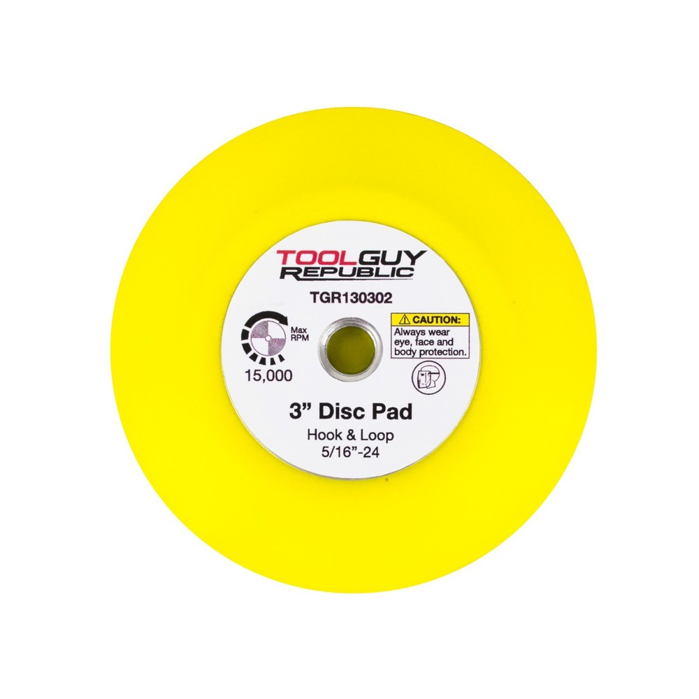 TGR 3" Hook and Loop Sanding Backup Pad 5/16-24 Female Thread