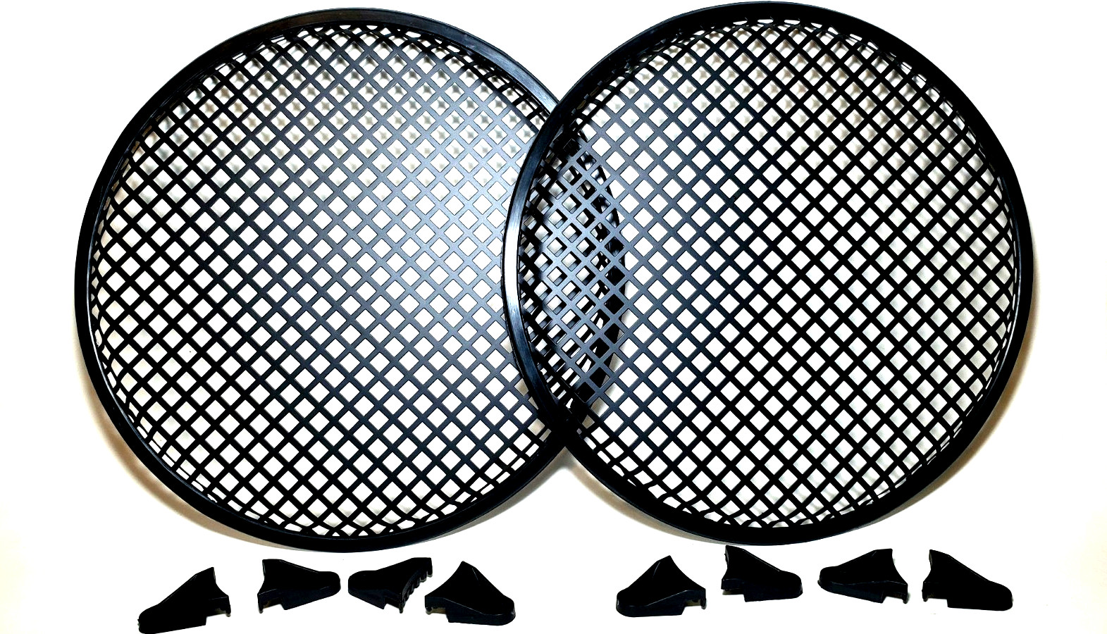 2 Pack 12" Metal  Subwoofer/Speaker  Waffle Grill Cover w/ Clips