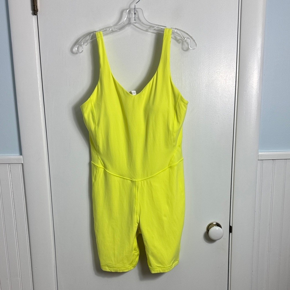 Lululemon Align Bodysuit 8" Electric Lemon Size 14