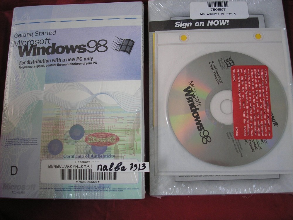 MICROSOFT WINDOWS 98 FULL ENGLISH VERSION OPERATING SYSTEM MS WIN =NEW SEALED=