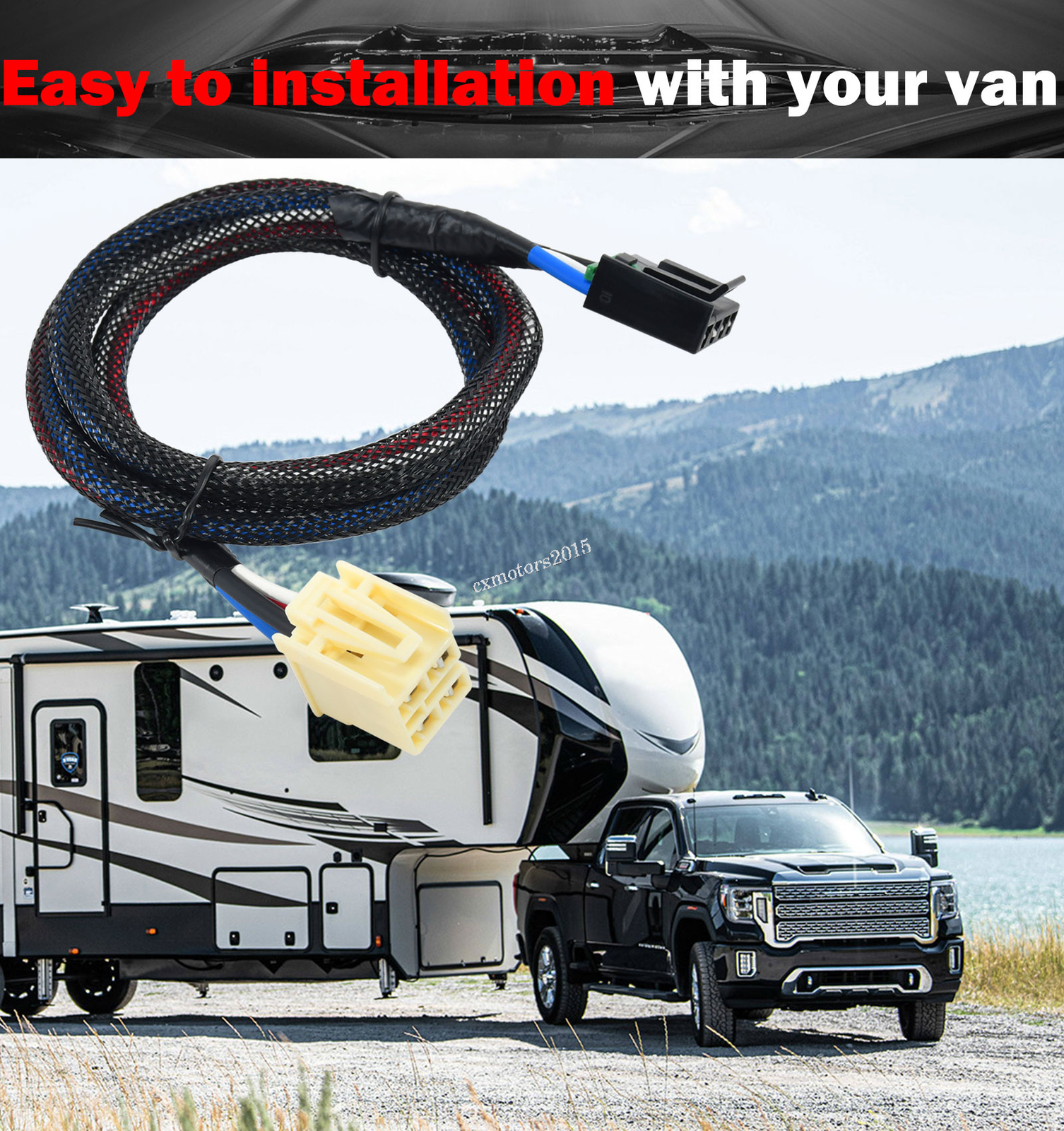 2-Plug Trailer Brake Control Wiring Harness For 2014-2020 GMC Sierra 1500/2500