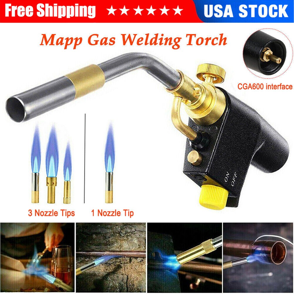 Mapp Propane gas Torch Head Trigger Start Welding Brazing Torch Welding Flame