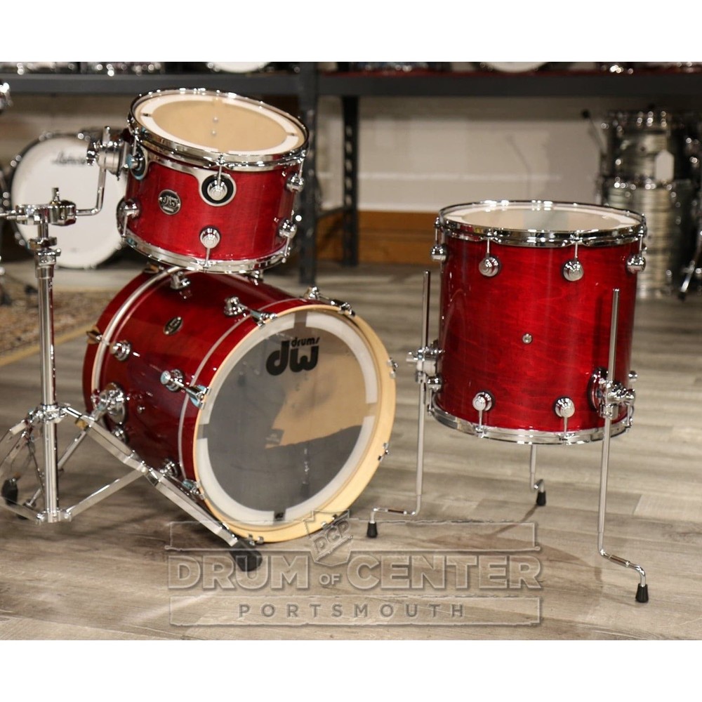 DW Performance 3pc Lacquer Drum Set 18/12/14 Cherry Stain