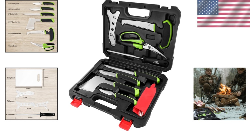 Sturdy 10-Piece Field Dressing Kit for Hunters - Essential Game Processing Tools