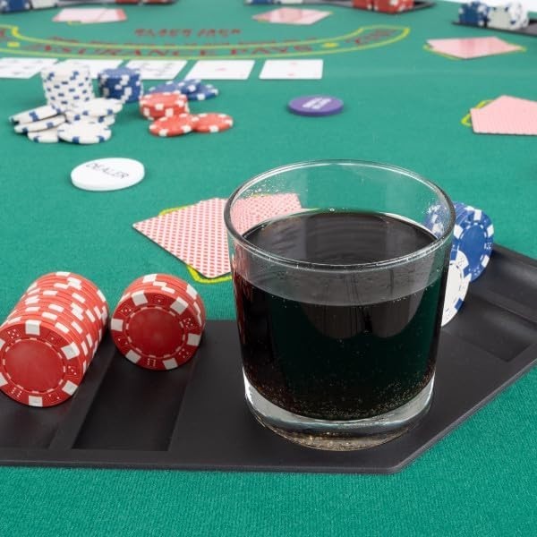 Portable Blackjack Table Top - Cupholders, Trays