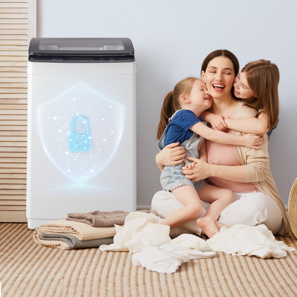 ZOKOP Smart Full Auto Washing Machine 30lbs 8 Programs Built-in Drain Pump 400W