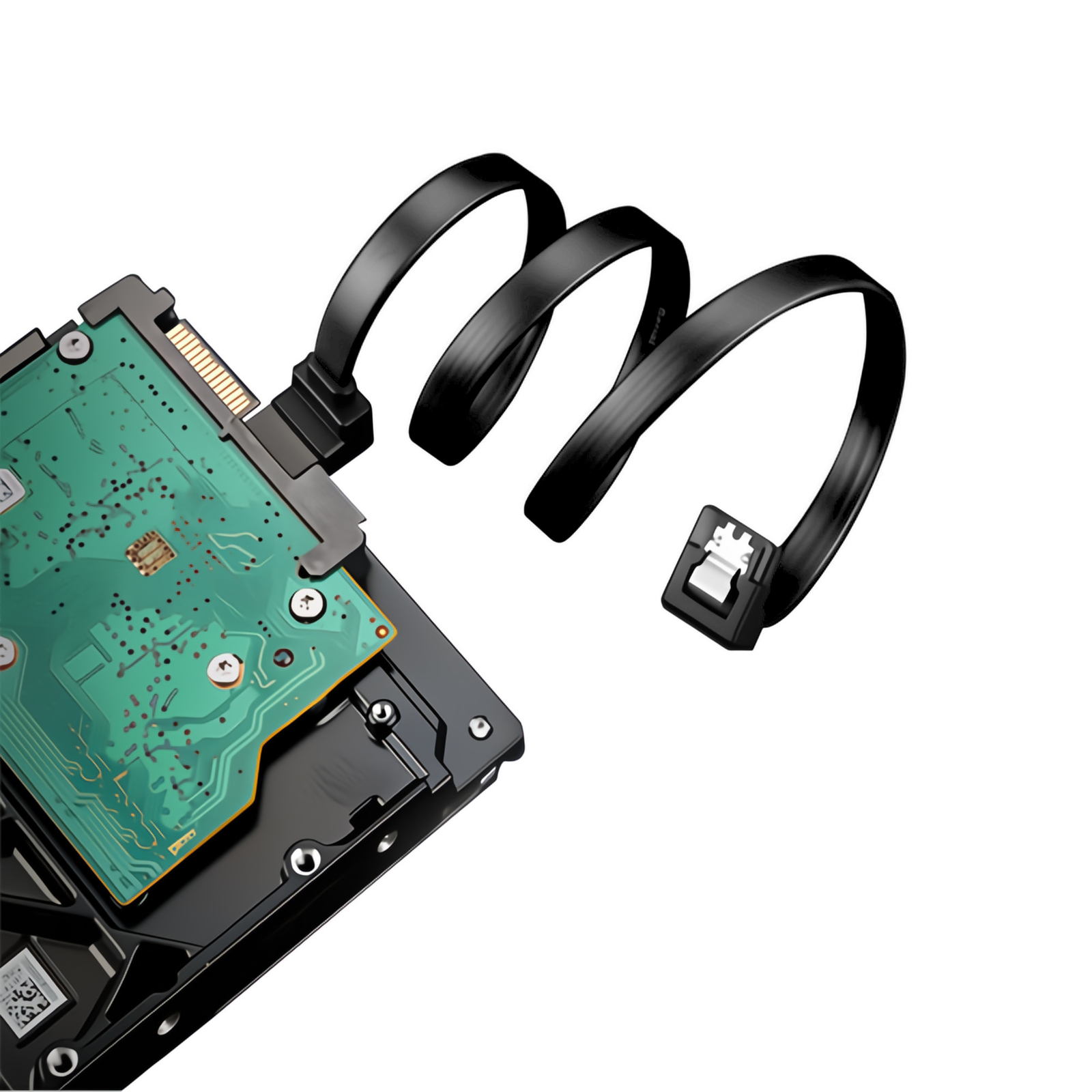 5x 18" SATA 3.0 Cable SATA3 III 6GB/s Right Angle SSD HDD Hard Drive, Black