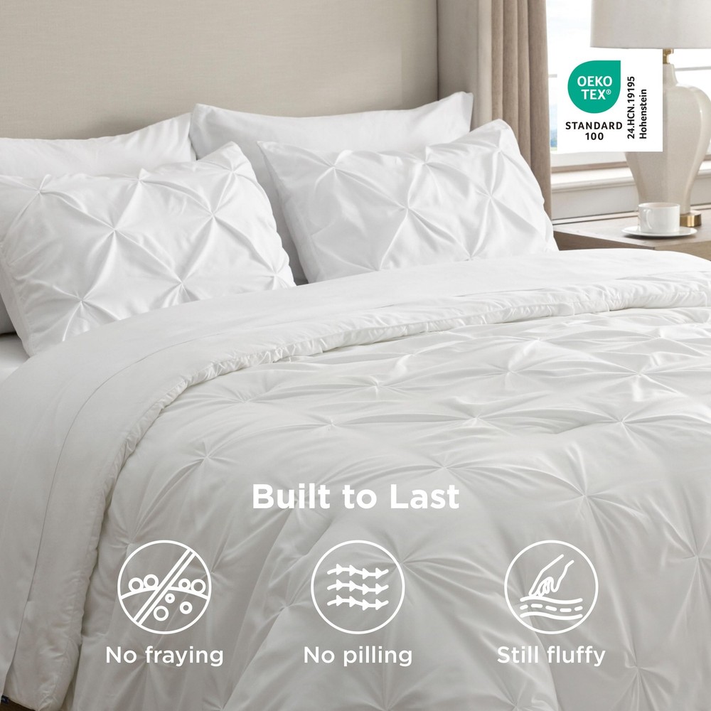Full Size Comforter Sets 7 Pieces White Bedding Sheets Pillowcases
