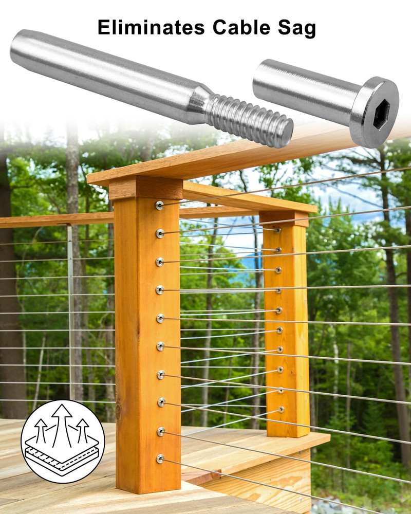 Invisible Cable Railing Tensioner Kit for 2"x2" Posts - 60 Pack