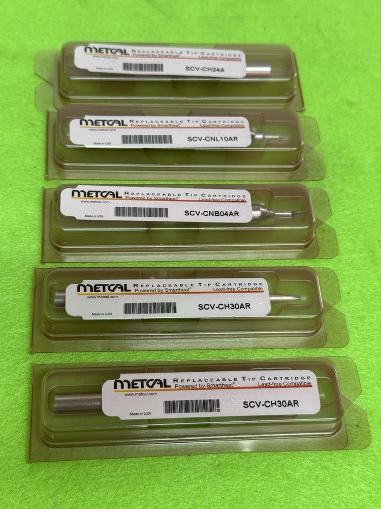 LOT OF 5 MISC METCAL REPLACEABLE TIP CARTRIDGES