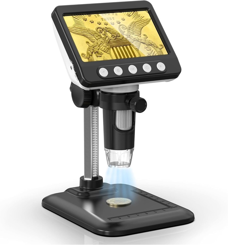 Rechargeable Coin Microscope with Adjustable LED