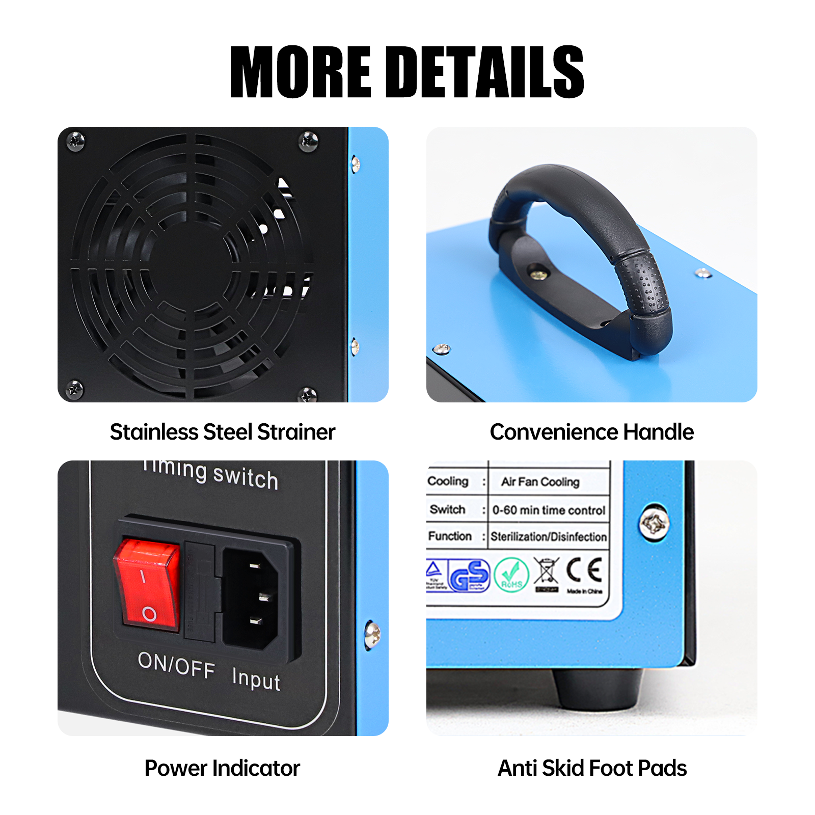 100V Air Purifier 40000mg/h Ozone Generator Machine Odor Ionizer Ozonator Timer