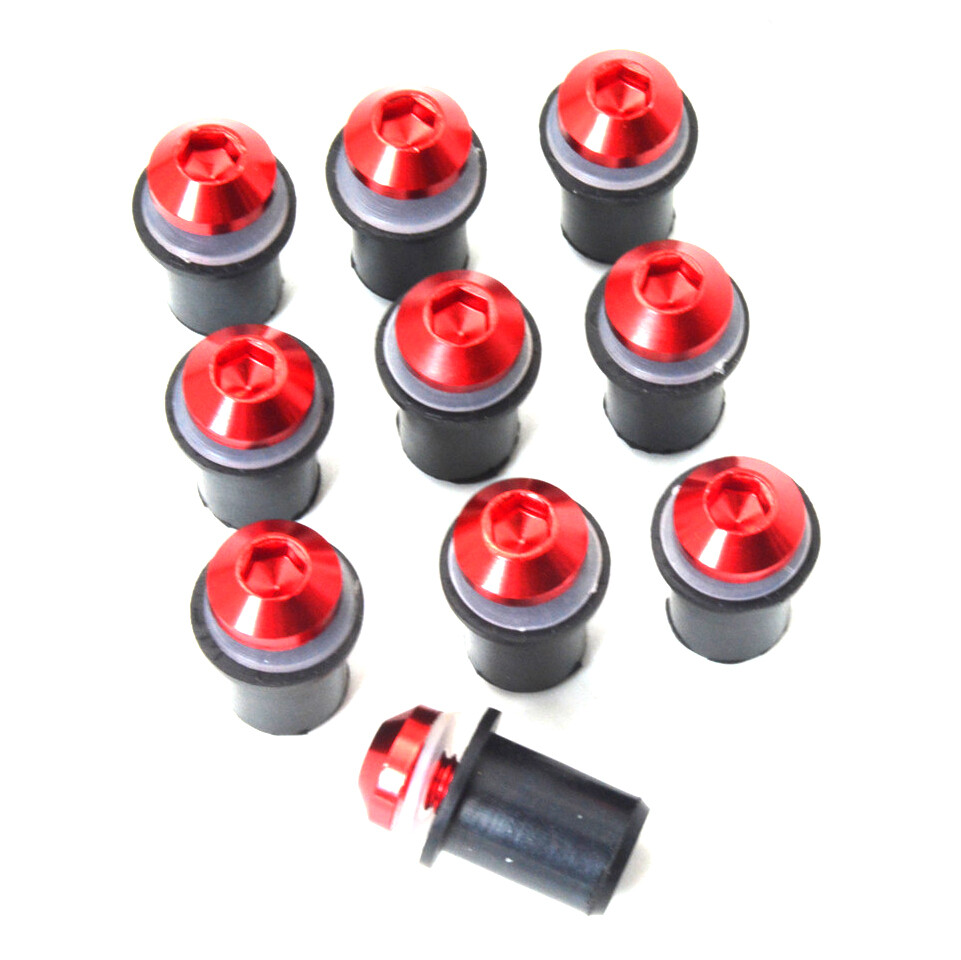 10Pcs Red Windscreen Windshield Motorcycle Bolt Kit Wind Screen Bolts Screws New
