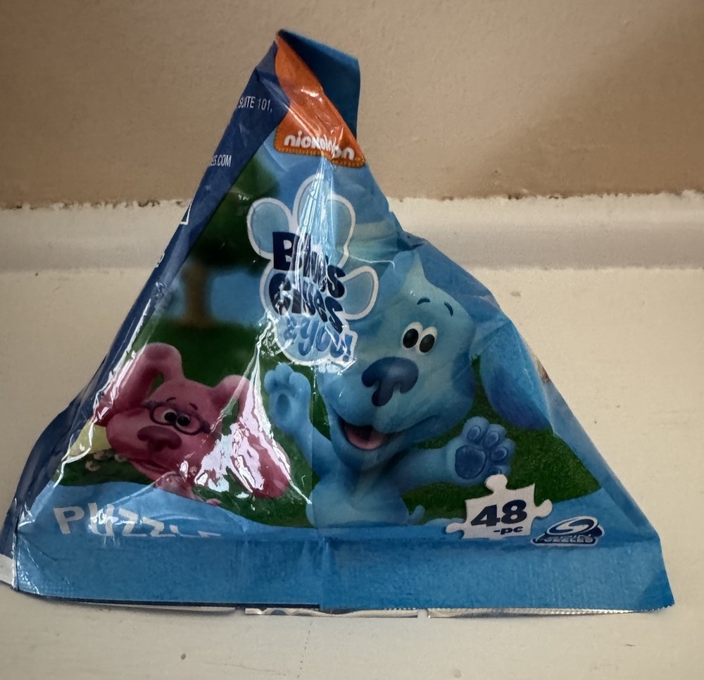 Blue’s Clues & You! 48pc Mini Puzzle SEALED Triangular Bag Pack 7”x5”