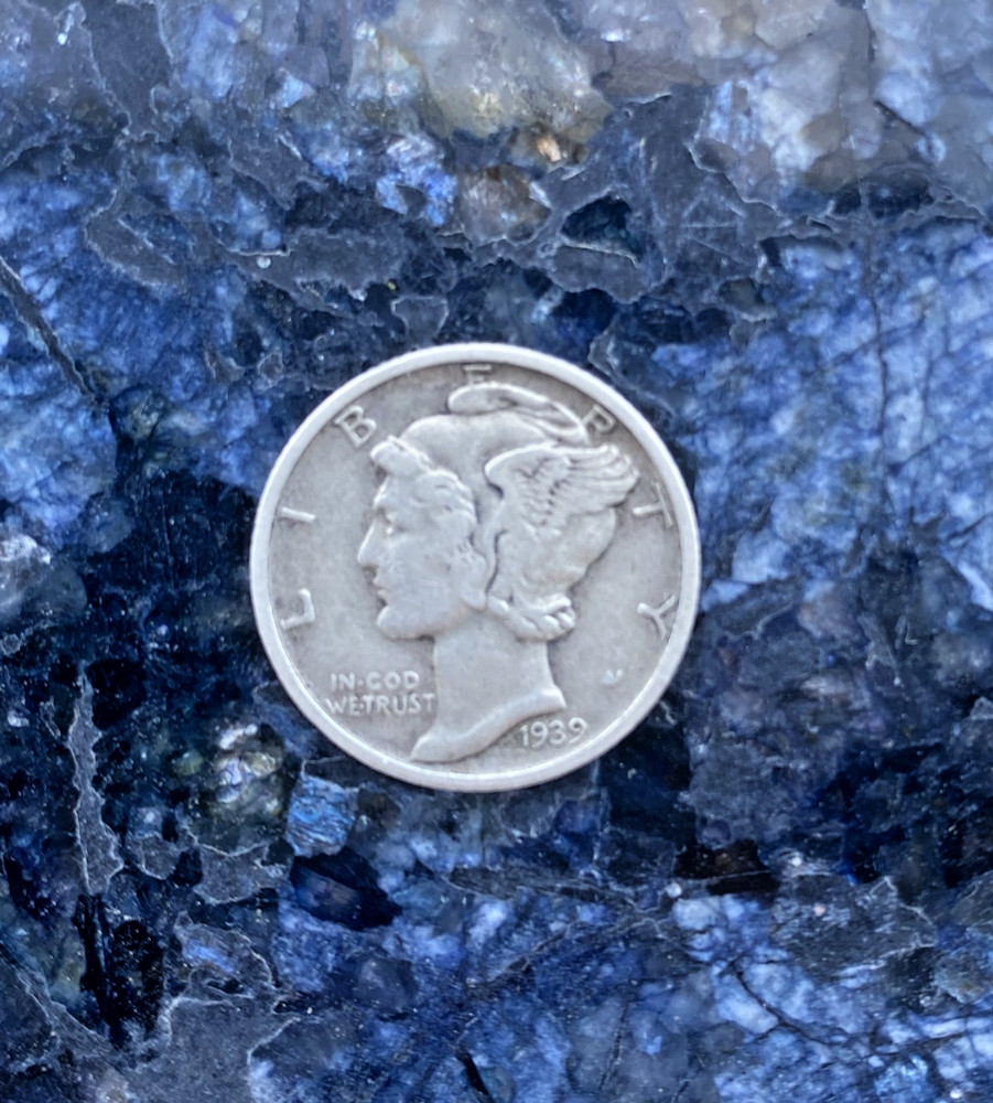 1939-D Mercury Dime Error – Misplaced Mint Mark, 90% Silver, Rare