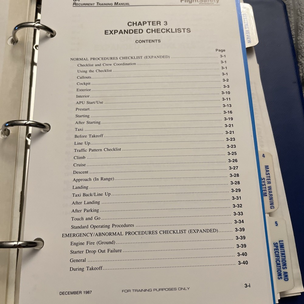 Flight Safety Gulfstream I Recurrent Training Manual
