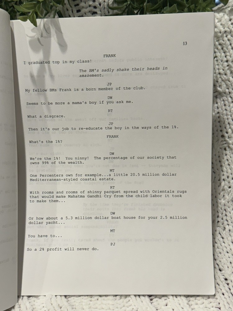 Whistle Blower Musical Script 1st Draft Yvette Freeman Hartley Rare Unproduced